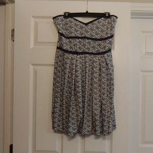 Navy and white print Dress